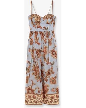 Zimmermann Aster Corset Cototn Midi Dress - White