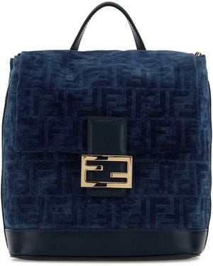 Fendi Velvet Backpack - Blue