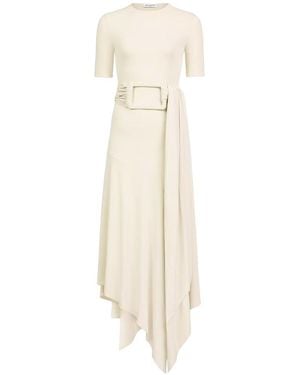 Alaïa Jersey Dress With Belt - White