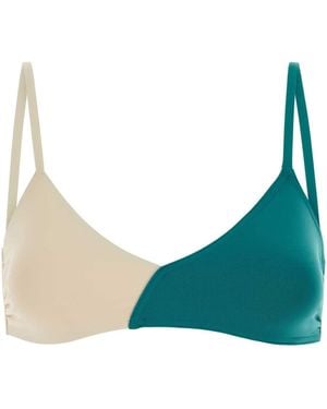 Eres Two-Tone Stretch Nylon Dualite Bikini Top - Green
