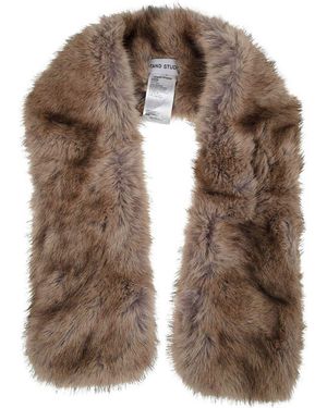 Stand Studio Lone Faux Fur Scarf - Brown