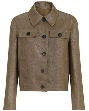 Brunello Cucinelli Linen Cropped Jacket - Green
