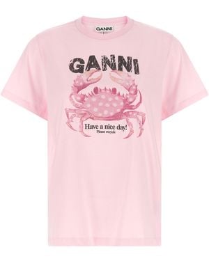 Ganni 'Crab' T-Shirt - Pink