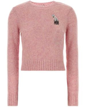 Loewe Melange Wool Sweater - Pink