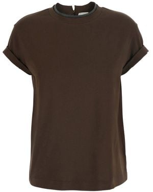 Brunello Cucinelli Cotton T-Shirt - Brown