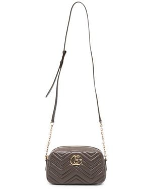 Gucci Gg Marmont Small Leather Camera Bag - White