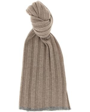 Brunello Cucinelli Ribbed Cashmere Scarf - Natural