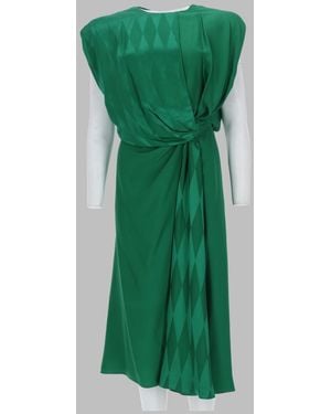 Versace Silk & Viscose Elegance Mini Dress - Green