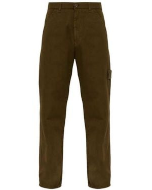Stone Island Ghost 3100025 Pants With Logo - Green