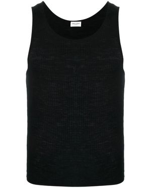 Tシャツ・カットソー SAINT LAURENT Black Silk Tank-Top tank top in silk satin | Saint Laurent | YSL.com