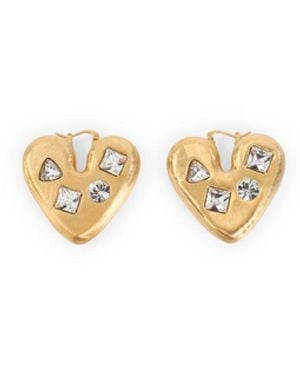 Jacquemus Crystal Les Boucles Coeur - Metallic