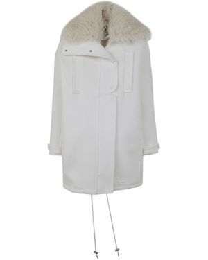 Courreges Tech Twill Parka Coat - Gray