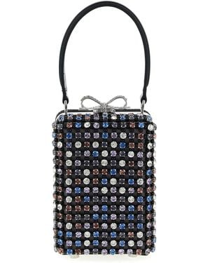 Self-Portrait 'Multi Crystal Chainmail' Handbag - Blue