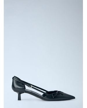 Prada Side-Open Leather Pumps - Blue