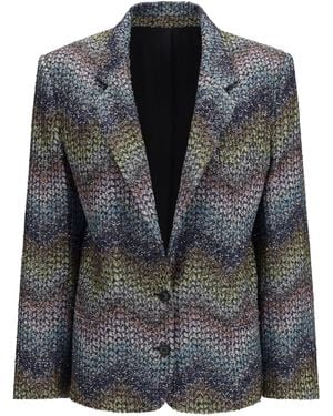 Missoni Single-Breasted Lamé Viscose Blazer - Black