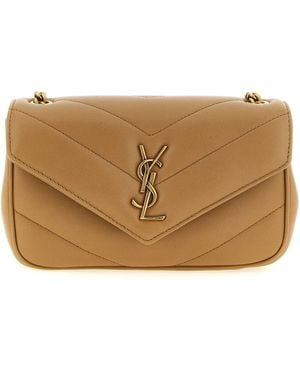 Saint Laurent 'Loulou' Mini Crossbody Bag - Brown