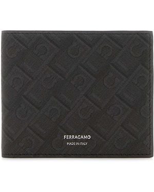 Ferragamo Salvatore Printed Leather Wallet - Black