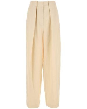 Stella McCartney Wide Butter-Coloured Pants - Natural