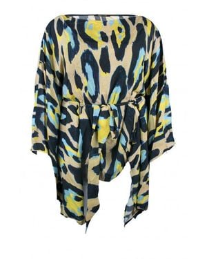 Roberto Cavalli Jaguar Print Viscose Kaftan - Green
