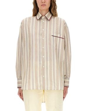 Etro Striped Cotton Shirt - Natural