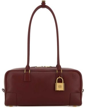Loewe Burgundy Leather Amazona 31 Shoulder Bag - Purple