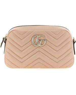 Gucci 'Gg Marmont' Small Crossbody Bag - Natural