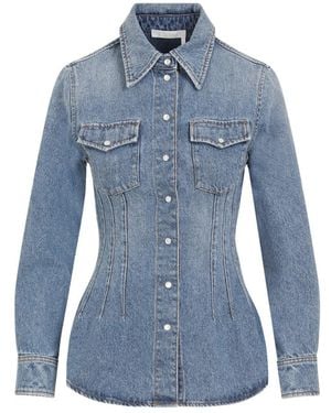 Chloé Waisted Denim Shirt - Blue