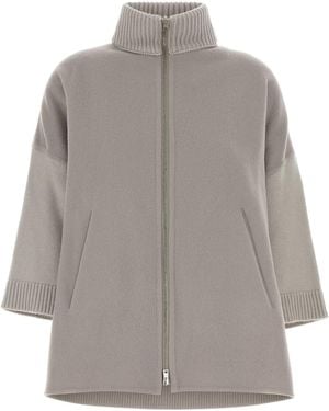 Herno Flannel And Wool Cardigan - Gray