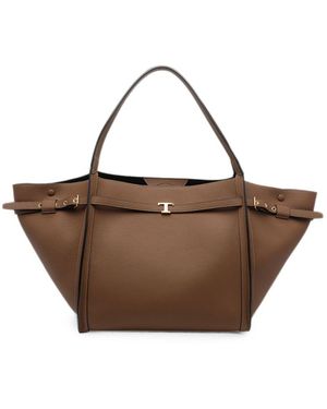 Tod's T Signature Medium Shopping Bag - Brown