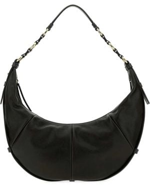 Saint Laurent Black Leather Saharienne Shopping Bag