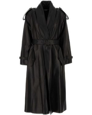 Burberry Leather Lemlair Coat - Black