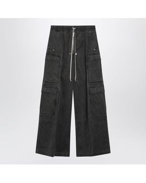 Rick Owens Jumbo Belas Gravel Cotton Cargo Pants - Gray