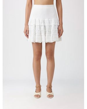 Alaïa Ruffled Wool Mini Skirt - White