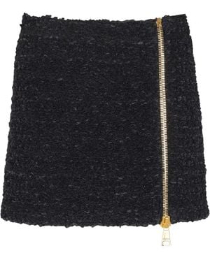 Balmain Tweed Mini Skirt - Black