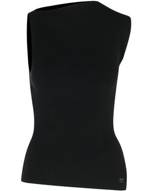 Courreges 'Oblique' Viscose Blend Tank Top - Black