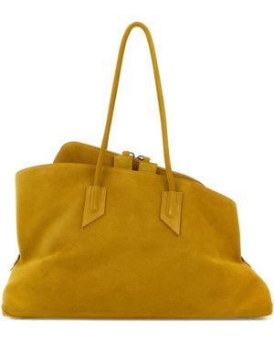 The Attico Mustard Suede Medium La Passeggiata Shopping Bag - Yellow