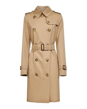 Burberry Honey Heritage Kensington Medium Trench Coat - Natural