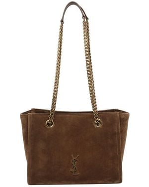 Saint Laurent Niki Suede Shoulder Bag - Brown