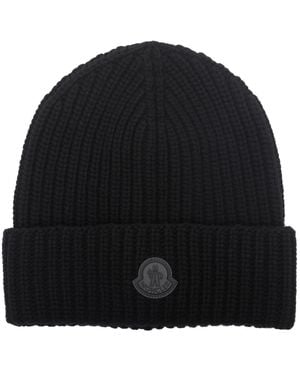 Moncler Logo Patch Beanie - Black