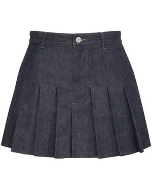 A.P.C. Mini Pleated Skirt - Blue