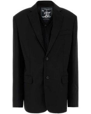 Y. Project Stretch Jersey Oversize Blazer - Black