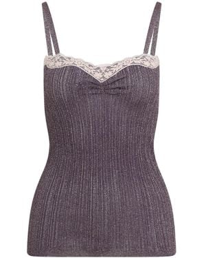 Valentino Elegant Viscose & Metal Fiber Top - Purple