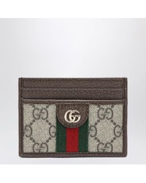 Gucci Ophidia Gg Supreme Card Holder - Metallic