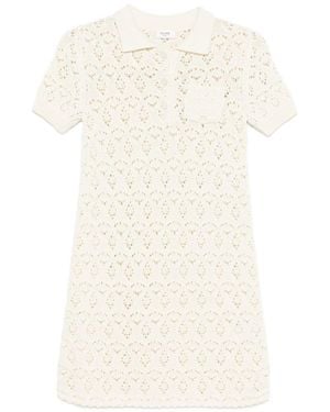 Celine Pointelle Cotton Dress - White