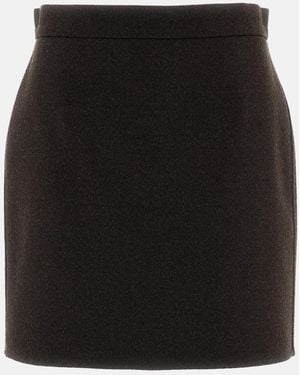 Max Mara Short Pure Felted Wool Skirt - Black