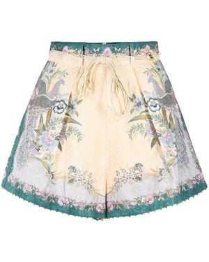 Zimmermann 'Indra Tuck' Linen Shorts - Natural