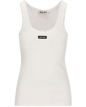 Miu Miu Sleeveless and tank tops for Women | Online Sale up to 33