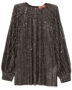Missoni Striped Top With Sequins - Gray