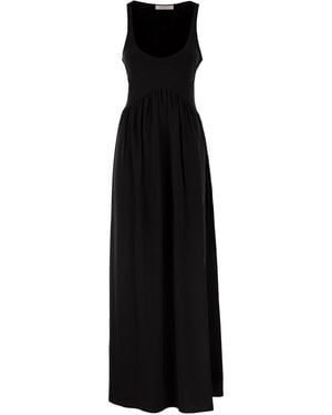 Sportmax Spxpanino – Long Stretch Jersey Dress With Back Cut-Out - Black