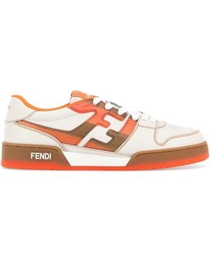 Fendi Leather Match Sneakers - White